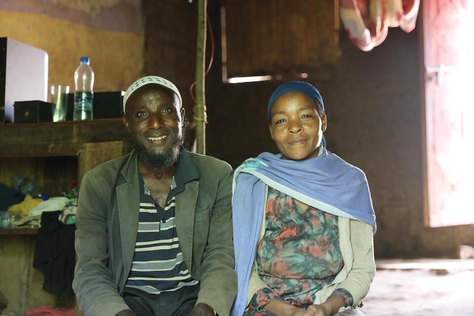 Jemal Kedir and his wife, Hajitu Mohammed, stand against the harmful practice of child marriage in Derrera, Sidama region, Ethiopia.